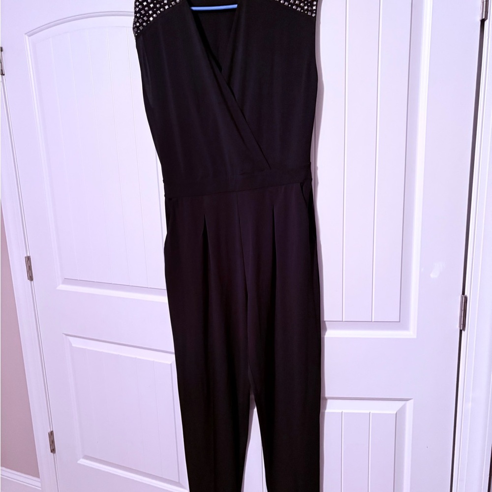 VENUS Black Jumpsuit with Plunging Neckline